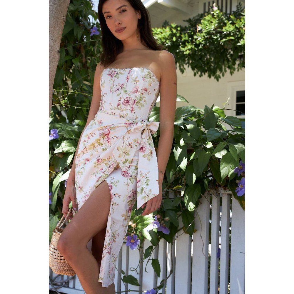 V. Chapman Strapless Liliana Midi Dress